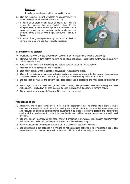 Safety Manual for the Robomow RM 200 (PDF - Connox