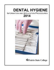 Dental Hygiene Application Procedures Booklet - Prairie State College