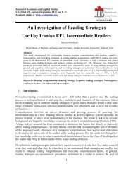 An Investigation of Reading Strategies Used by Iranian EFL ...