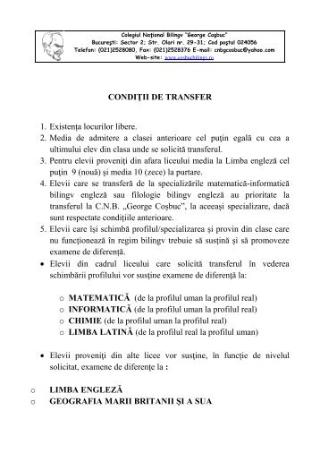 Conditii transfer si grafic.pdf - Colegiul NaÈional Bilingv "George ...