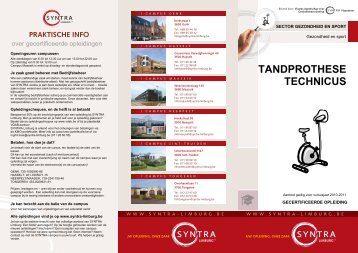 TANDPROTHESE TECHNICUS - SYNTRA Limburg