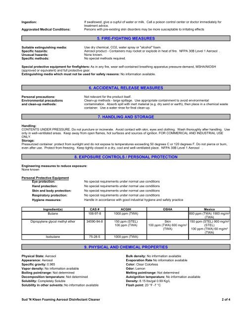 SudÂ´N Kleen Disinfectant - Southland Medical Corporation