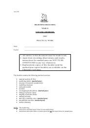 YEAR 11 UNIT ONE CHEMISTRY 2005 PRACTICAL WORK 1. All ...