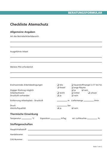 Checkliste Atemschutz - Hartlmaier.de