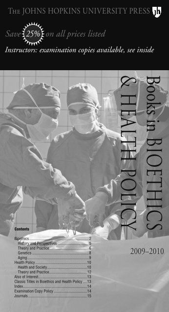 Bioethics and Health Policy - The Johns Hopkins University Press