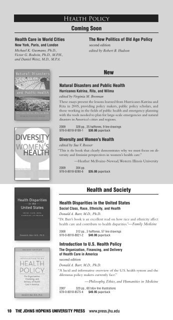 Bioethics and Health Policy - The Johns Hopkins University Press