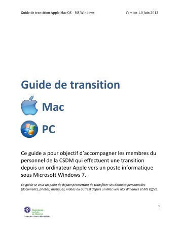 Guide de transition Mac vers PC version 1.0 v2 - RÃ©seau Cybersavoir