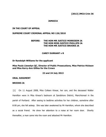 Durrant (Carey) v R.pdf - The Court of Appeal