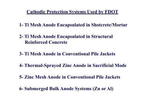 cathodic protection practices in florida - The National Center for ...