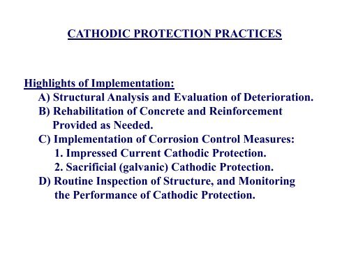 cathodic protection practices in florida - The National Center for ...