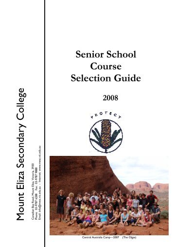 senior school handbook 2008 - Mount Eliza Secondary College