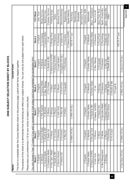 senior school handbook 2008 - Mount Eliza Secondary College