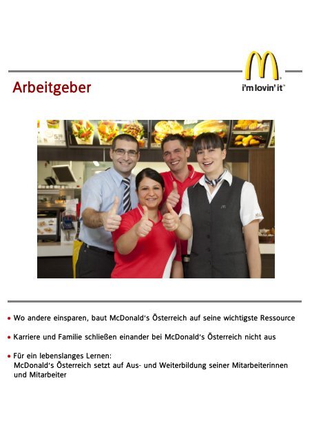 Arbeitgeber - McDonalds