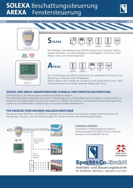 und Fenstersteuerungen - Specht+Co. GmbH / Jolly Motor