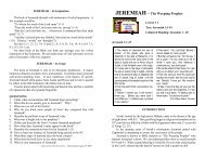 Jeremiah - 01 - Bible Book of the Month - Rogersville Church of Christ