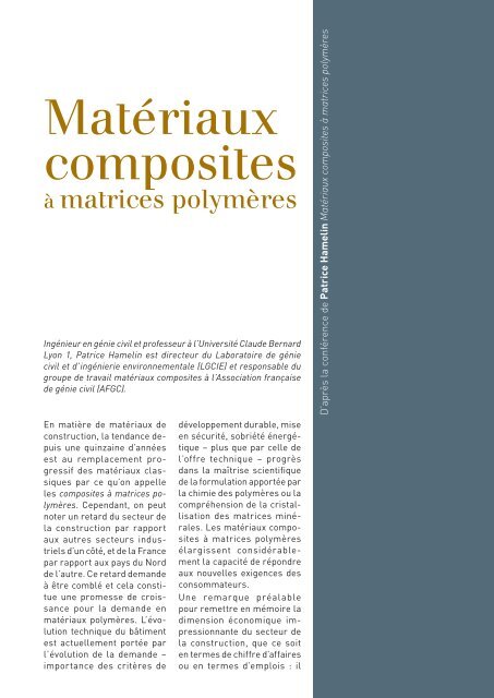 Matériaux composites à matrices polymères - Mediachimie.org