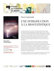 UNE INTRODUCTION Ã  LA BIOSTATISTIQUE - Presses de l ...