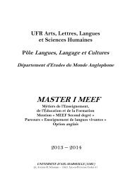 Fascicule Master 1 MEEF - UFR LAG-LEA