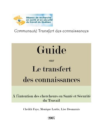 Guide sur le transfert des connaissances v2.0 - Réseau de ...