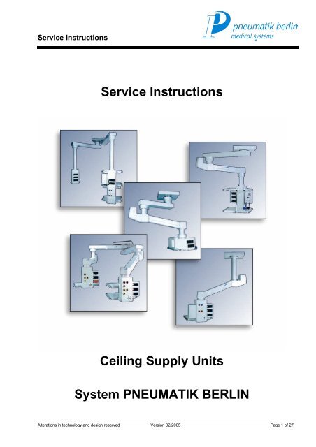 Service Instructions Ceiling Supply Units System Pneumatik Berlin
