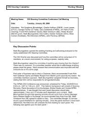 OSI Steering Committee Meeting Minutes - January 8, 2008
