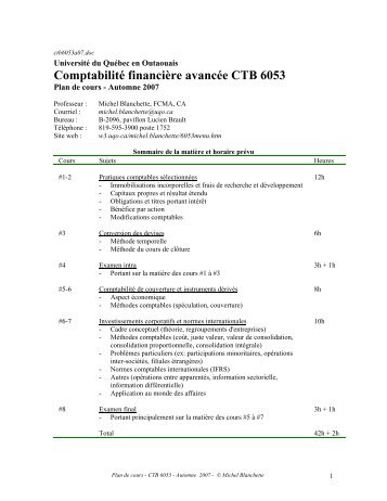 ComptabilitÃ© financiÃ¨re avancÃ©e CTB 6053 - Site Web Ã  vocation ...