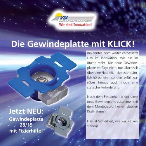 Wir sind Innovation! - VM Edelstahltechnik GmbH