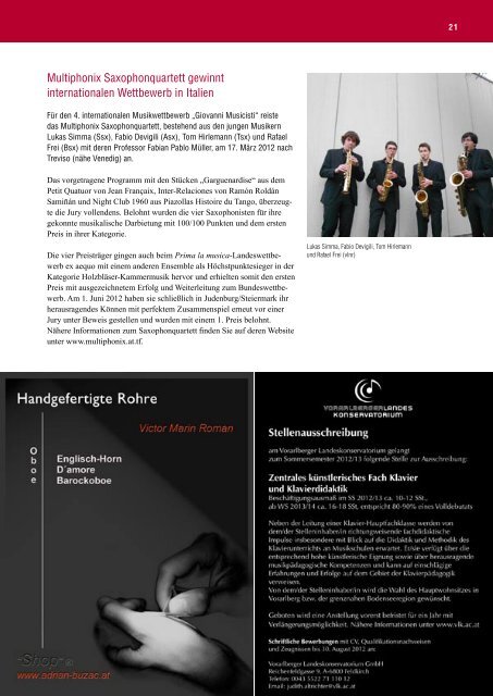 Solisten-Orchesterkonzert - Vorarlberger Landeskonservatorium