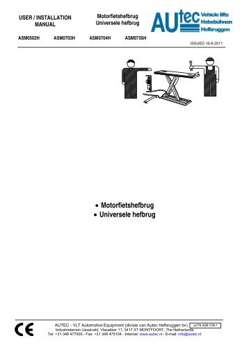 Gebruikershandleiding - Autec-VLT Automotive Equipment