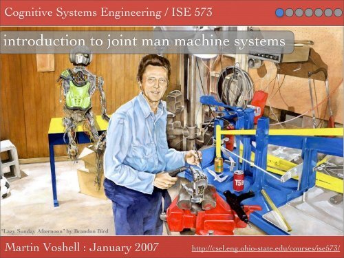 introduction to joint man machine systems - Cognitive Systems ...