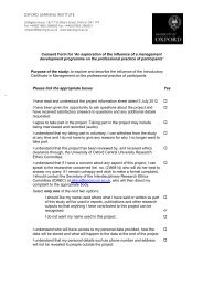 Consent Form for - Oxford Learning Institute - University of Oxford