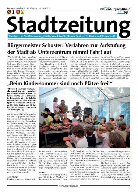 Stadtzeitung KW 21 - Stadt Neuenburg am Rhein