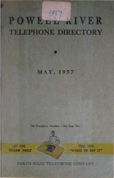 TELEPHONE DIRECTORY - Powell River Historical Museum