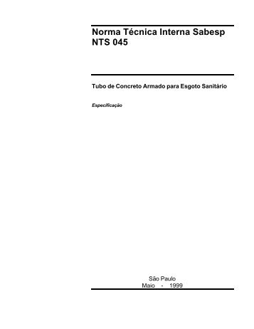 Norma TÃ©cnica Interna Sabesp NTS 045