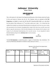 NOTICE (UGC & State Cell) - Jadavpur University