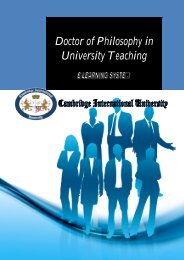Doctor of Philosophy in University Teaching