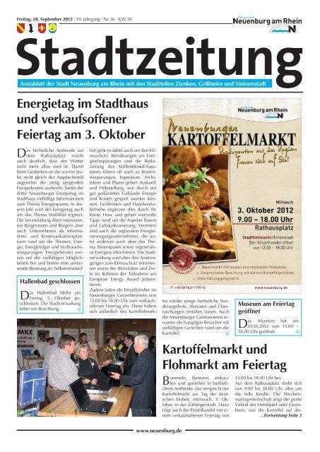 Stadtzeitung KW 39 - Stadt Neuenburg am Rhein