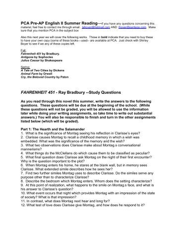 Fahrenheit 451 essay questions