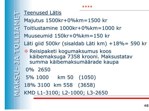 Reisiteenuste maksustamine - Maksu- ja Tolliamet