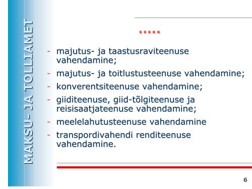 Reisiteenuste maksustamine - Maksu- ja Tolliamet