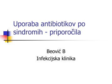 Uporaba antibiotikov po sindromih