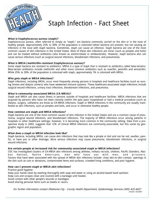 Staphylococcus aureus - Information and Epidemiology Services