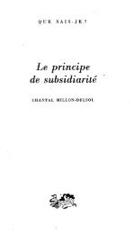 Le principe de subsidiaritÃ© - AcadÃ©mie des sciences morales et ...