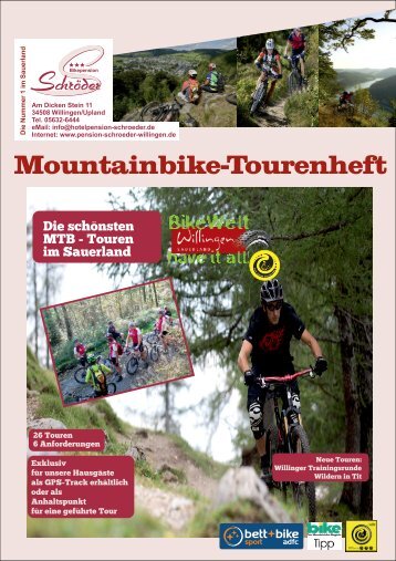 Mountainbike-Tourenheft 2015 Die schönsten MTB Touren im Sauerland  