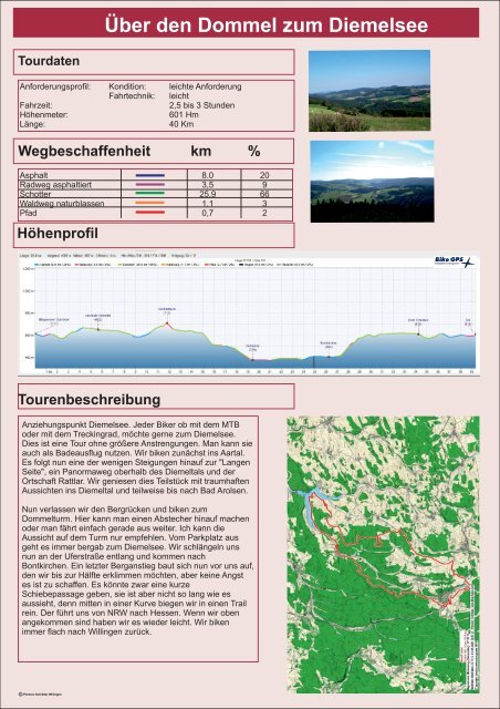 Mountainbike-Tourenheft 2015 Die schönsten MTB Touren im Sauerland  