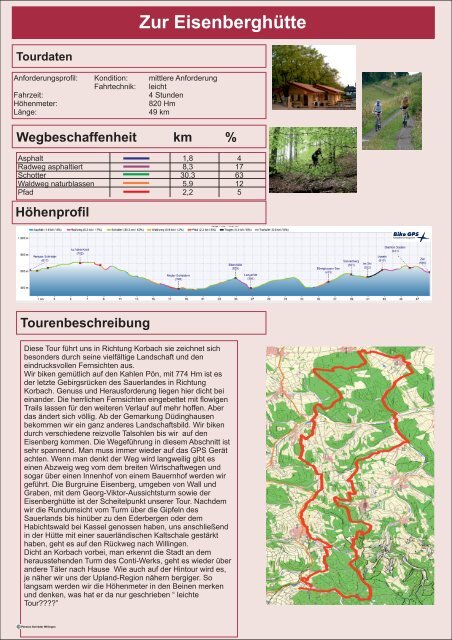 Mountainbike-Tourenheft 2015 Die schönsten MTB Touren im Sauerland  