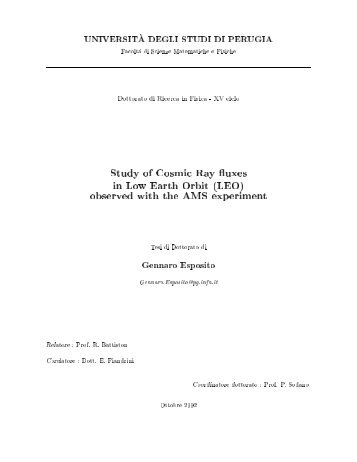 Study of Cosmic Ray fluxes in Low Earth Orbit (LEO) - AMS-02 Perugia