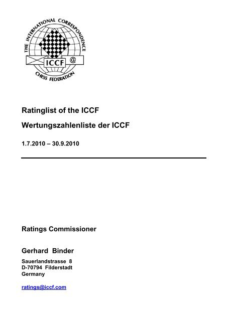 ICCF Rating Report 2010/3