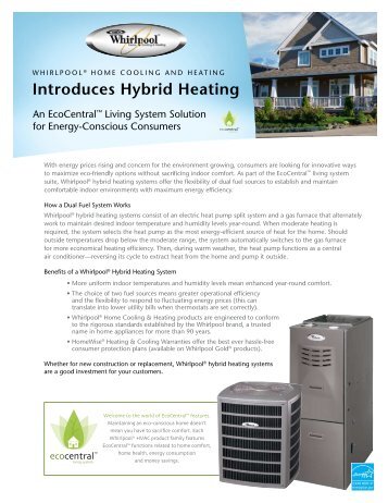 Introduces Hybrid Heating - Whirlpool HVAC Dealers