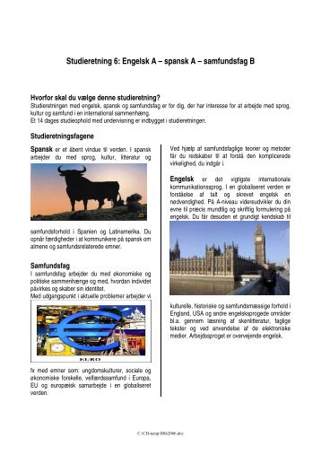 Studieretning 6: Engelsk A â spansk A â samfundsfag B